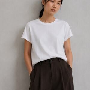 Cariloha Crew Tee Womens L White Short Sleeve Relaxed Casual NWT
